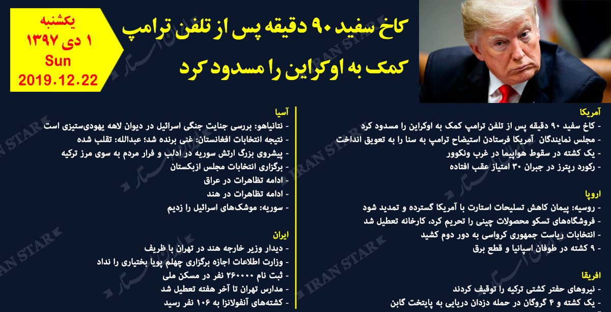 روز 22-12-2019 - اخبار کامل جهان ایرانیان کانادا