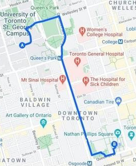 مسیر-راهپیمایی-سالگرد-جانباختگان-پرواز-اوکراینی-تورنتو