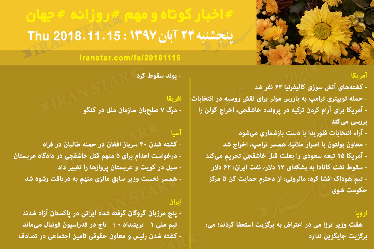 Iranian Canadian News 2018-11-15