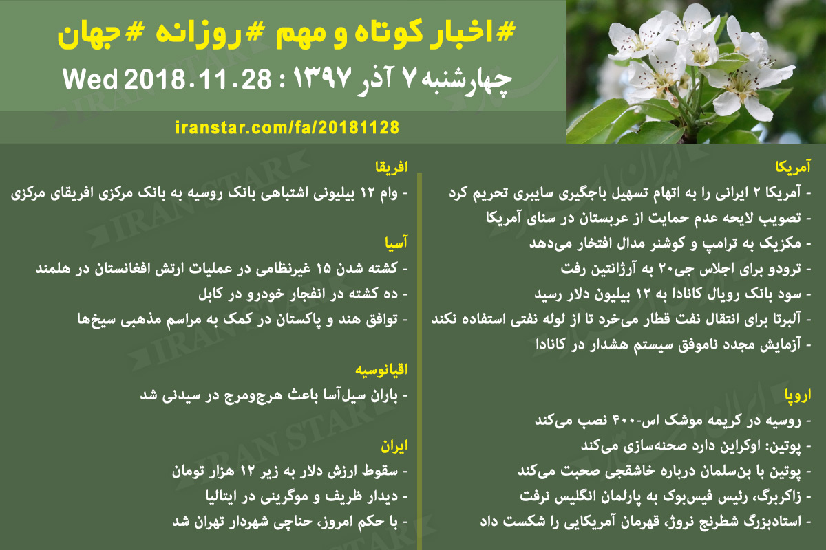 Iranian Canadian News 2018-11-28 Iranian Canadian News 2018-11-28