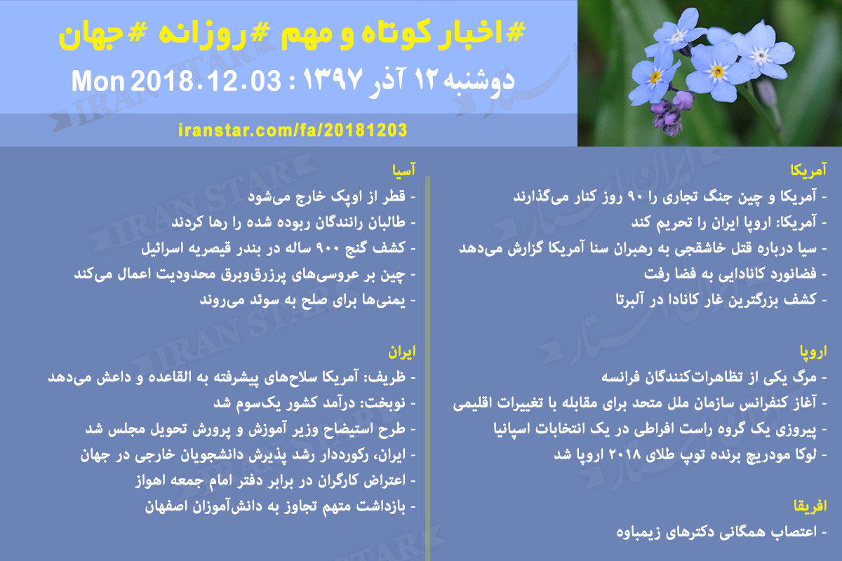 Iranian Canadian Daily News 2018-12-03