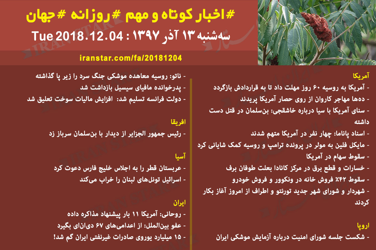 Iranian Canadian Daily News 2018-12-04