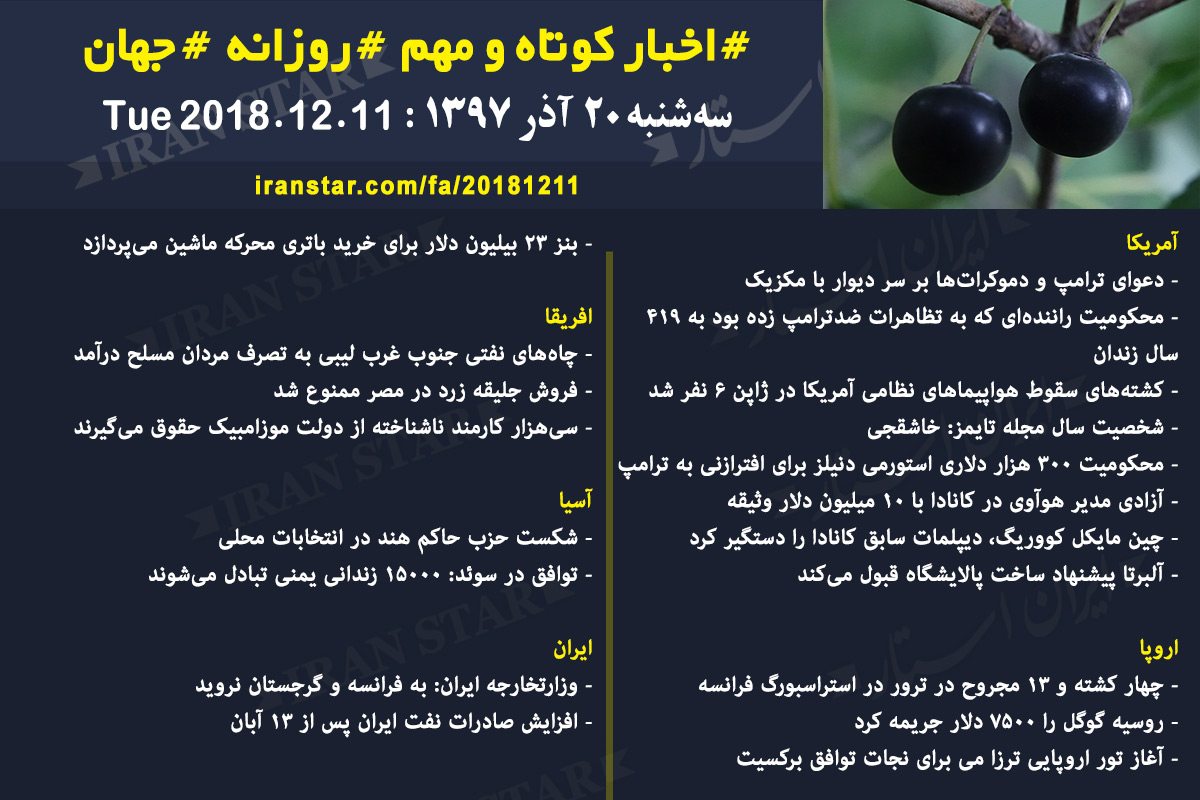 Iranian Canadian Daily News 2018-12-11 Iranian Canadian Daily News 2018-12-11