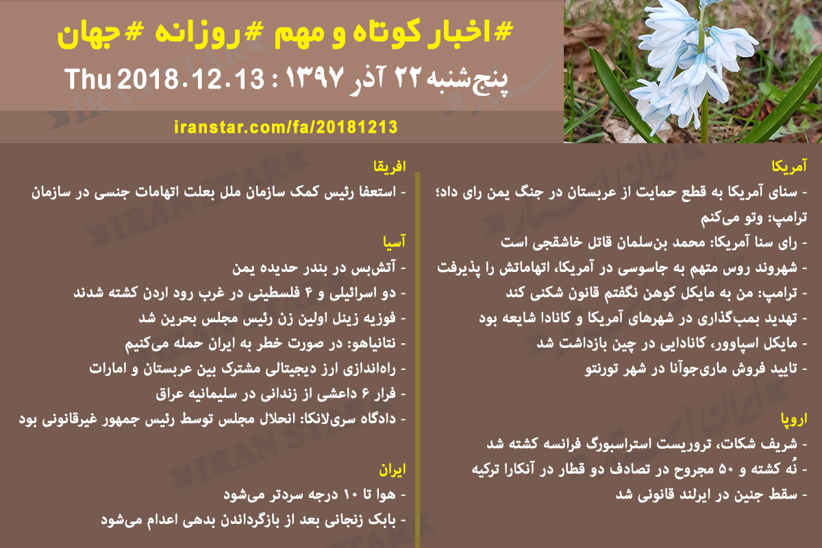 Iranian Canadian Daily News 2018-12-13