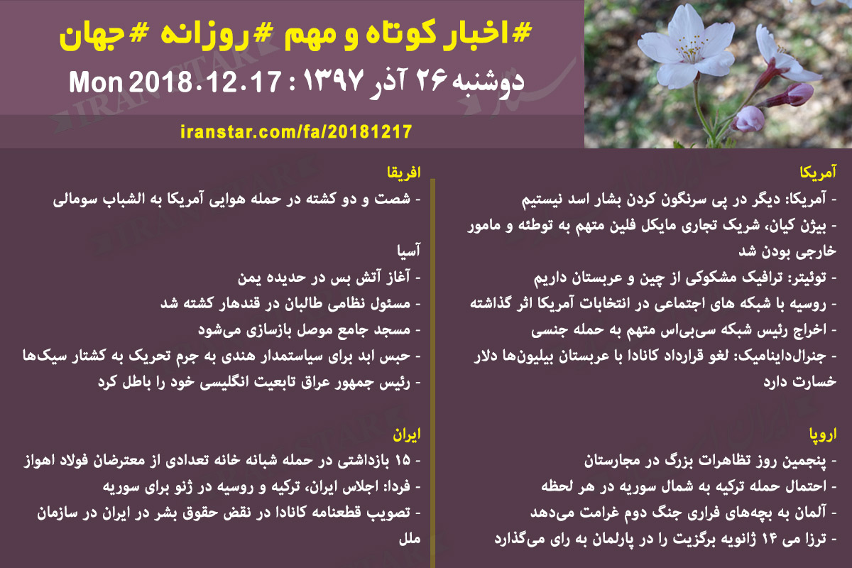 Canadian Iranian Daily News 2018-12-17 Canadian Iranian Daily News 2018-12-17