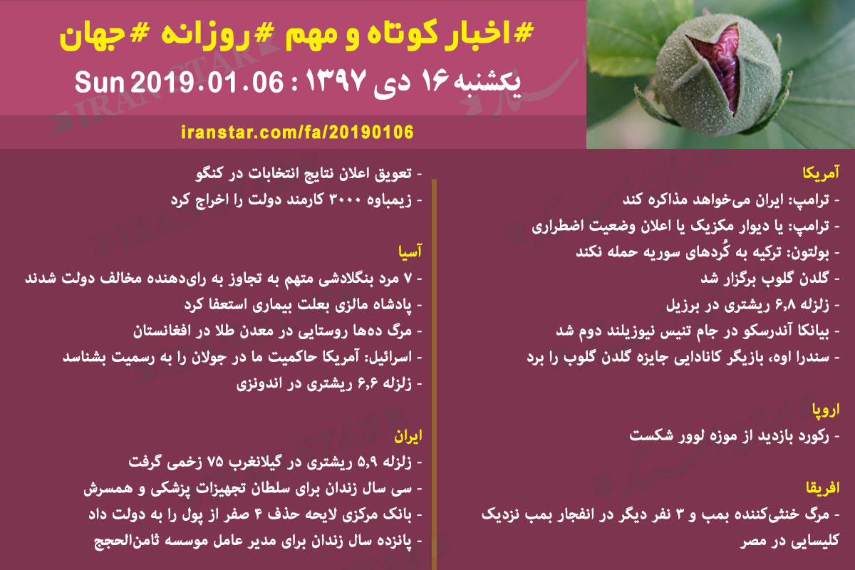 Iranian Canadian Daily News 2019-01-06