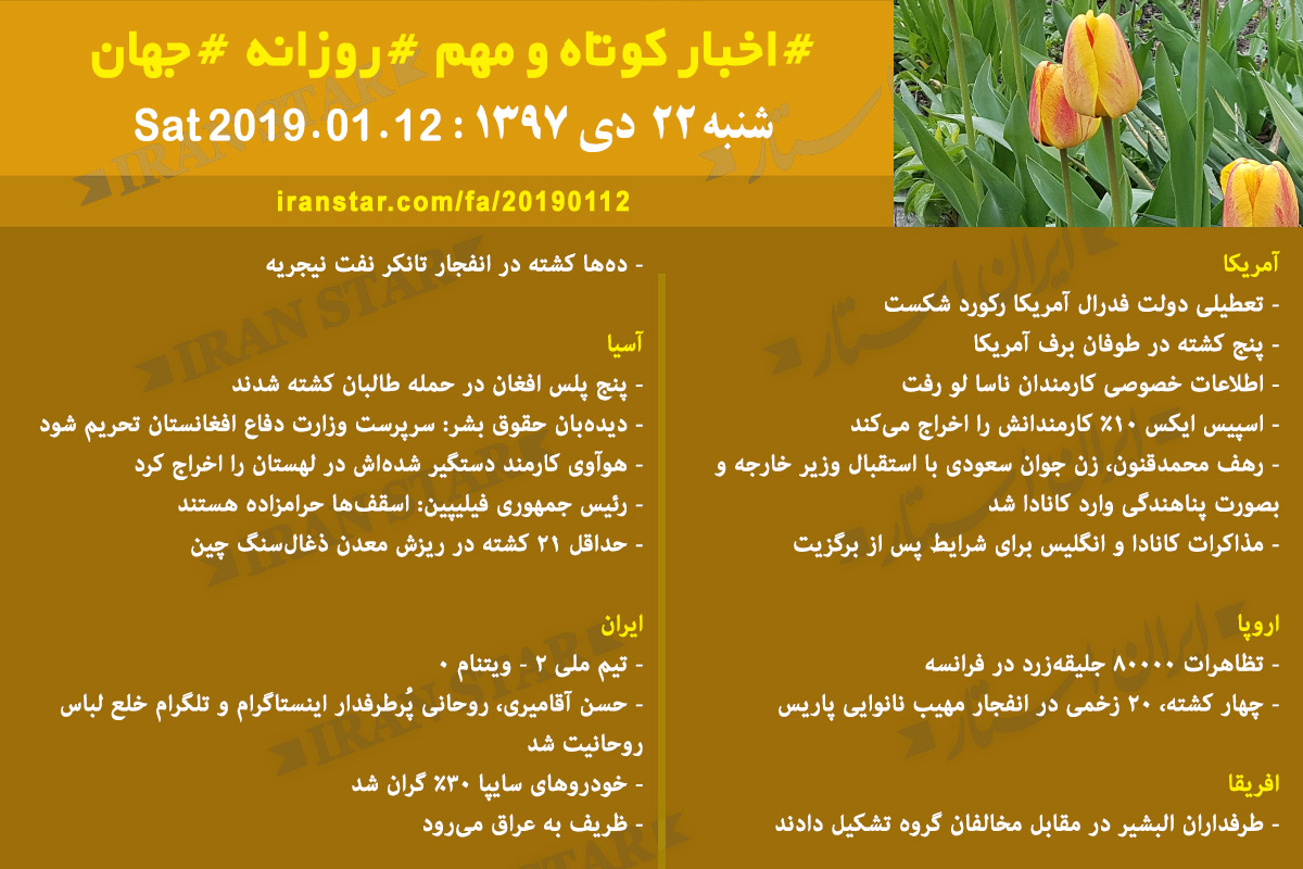 Canadian Iranian Daily News 2019-01-12 Canadian Iranian Daily News 2019-01-12