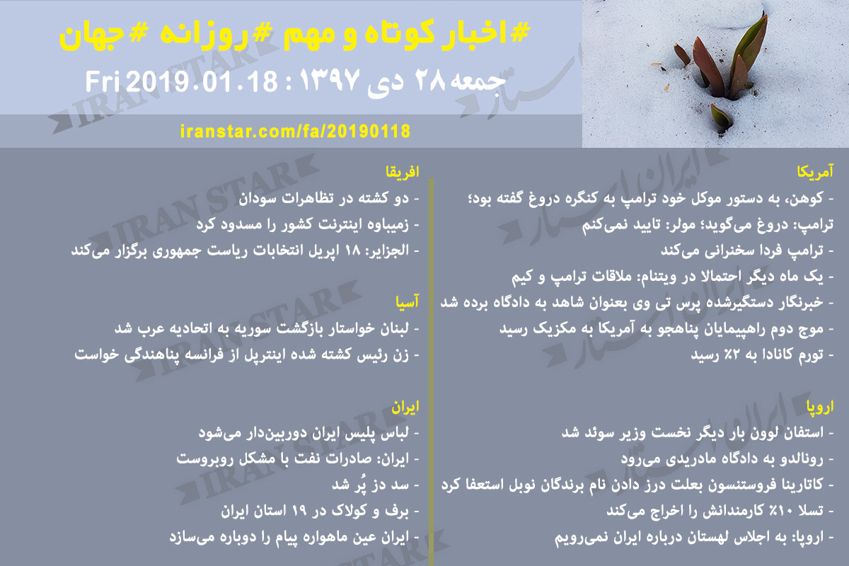 Canadian Iranian Daily News 2019-01-18 Canadian Iranian Daily News 2019-01-18