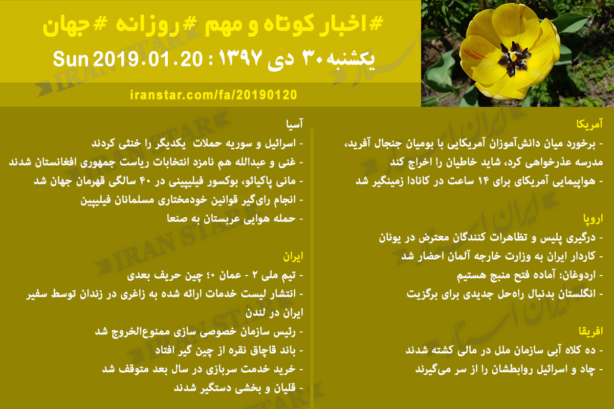 Iranian Canadian Daily News 2019-01-20