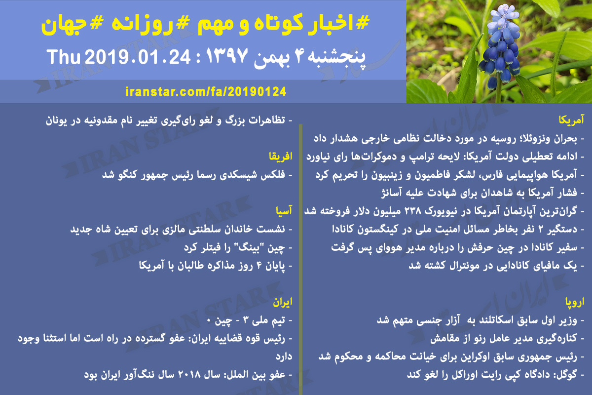 Iranian Canadian Daily News 2019-01-24