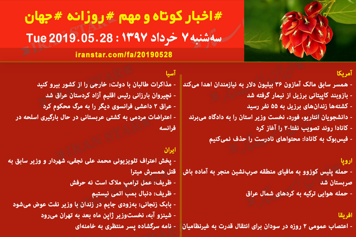 Iranian Canadian World Daily News 2019-05-28 Iranian Canadian World Daily News 2019-05-28