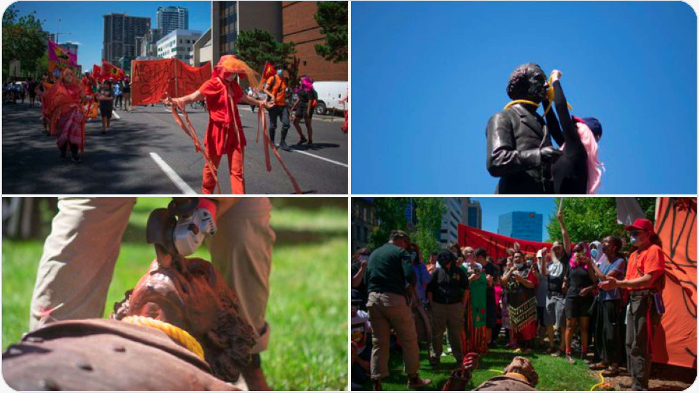 خبر-تورنتو-بومیان-مجسمه-مک-دونالد-اولین-نخست-وزیر-کانادا-را-پایین-کشیده-و-دور-گردنش-طناب-بستند