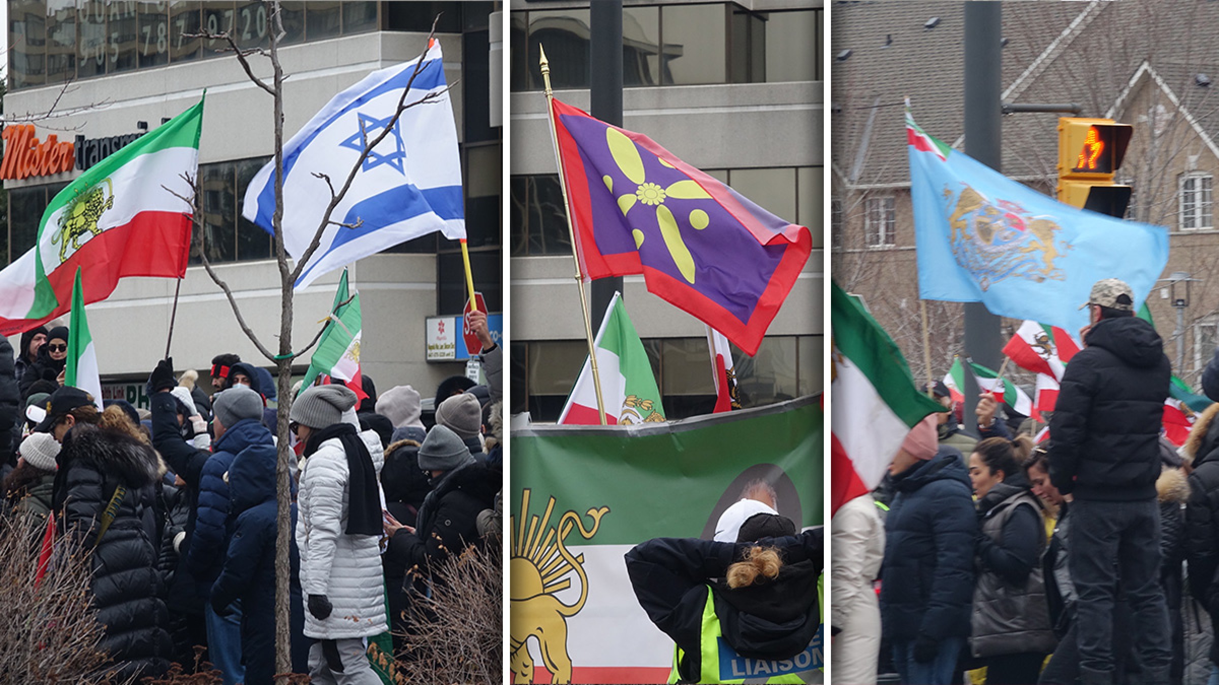 پرچم-تظاهرات-سی-و-پنج-هزار-نفری-تورنتو-حمایت-مردم-ایران-ریچموندهیل