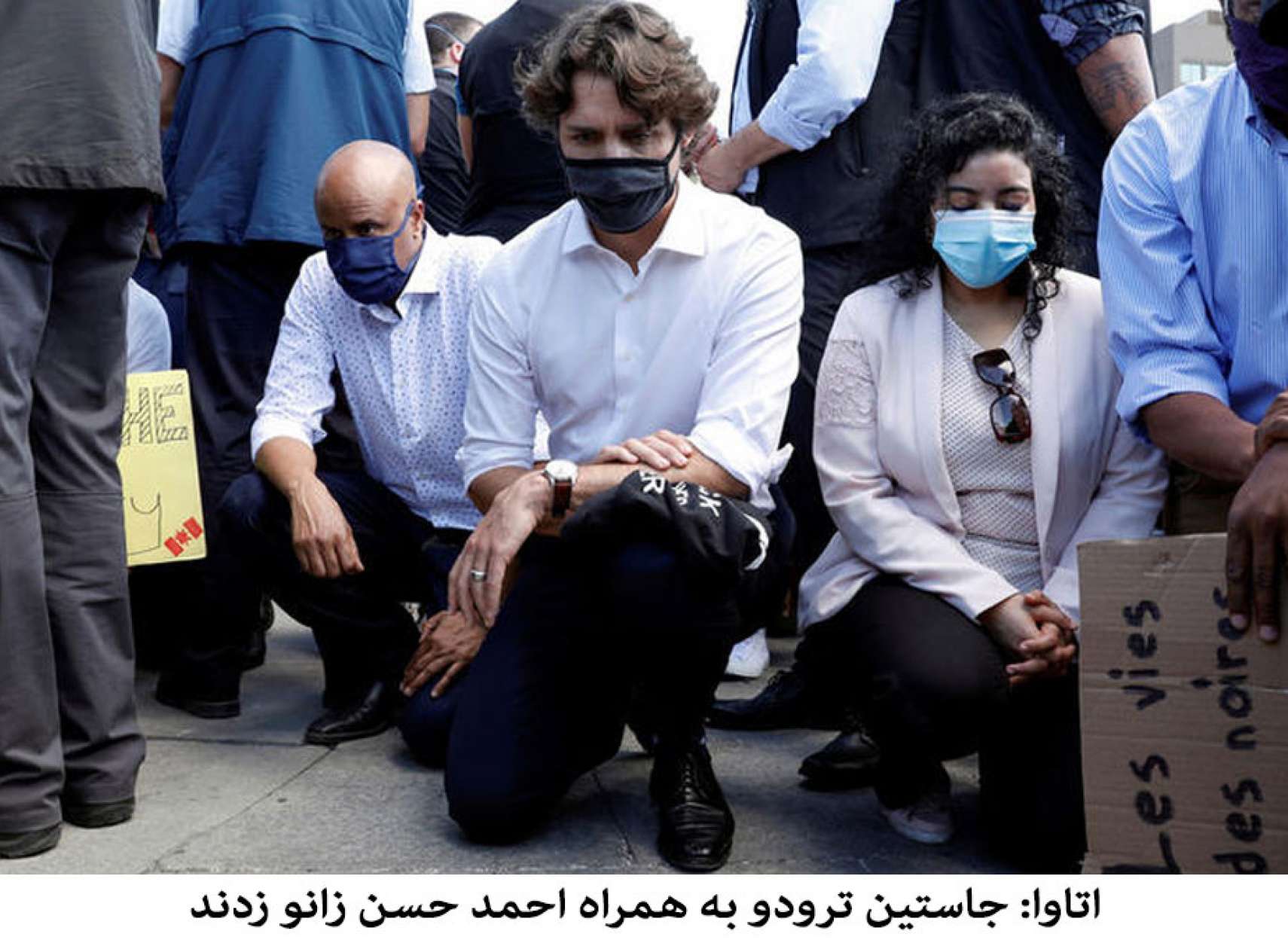 اخبار-کانادا-ترودو-در-اتاوا-علیه-حملات-نژادی-علیه-سیاهپوستان-زانو-زد