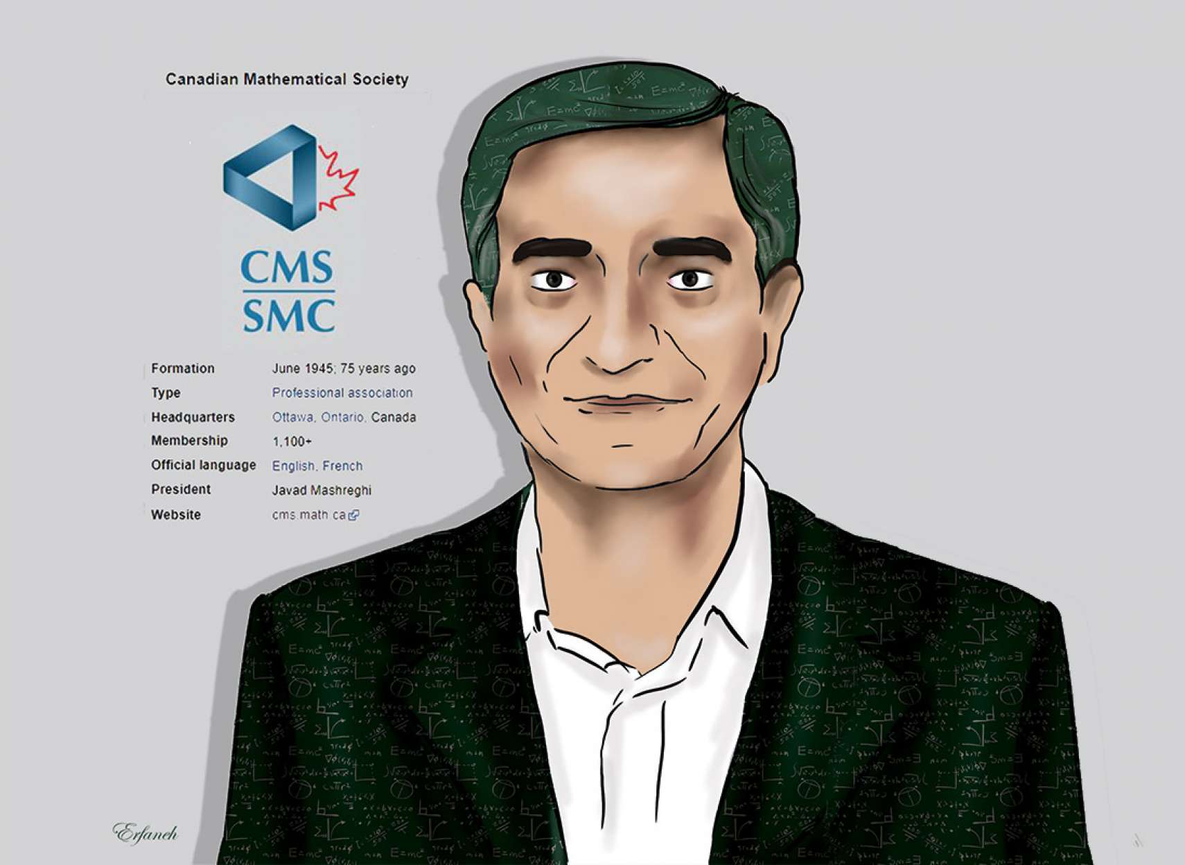 انتصاب جواد مشرقی به ریاست انجمن ریاضی کانادا