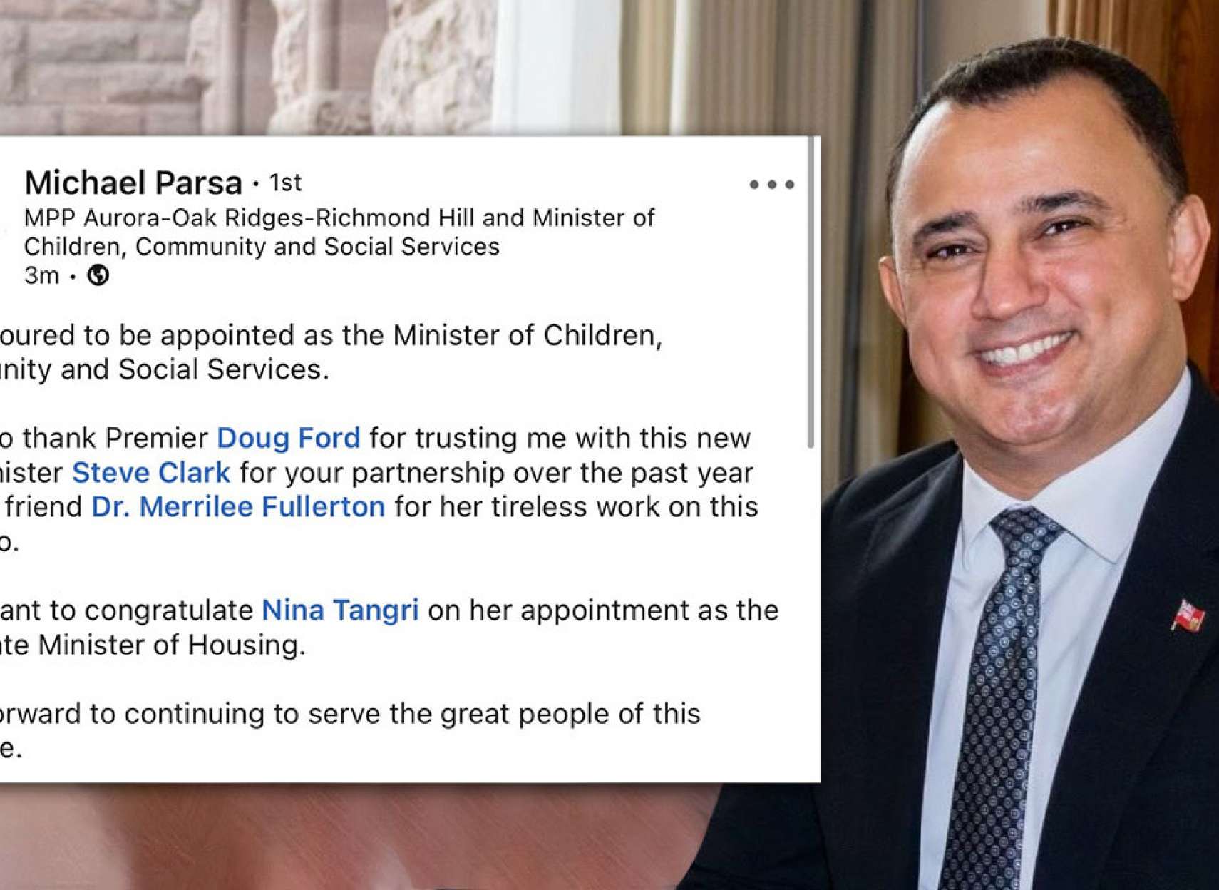 خبر-کانادا-مایکل-پارسا-نماینده-ایرانی-تبار-مجلس-انتاریو-وزیر-خانه‌سازی-ترقی-کودکان-جامعه-خدمات-اجتماعی